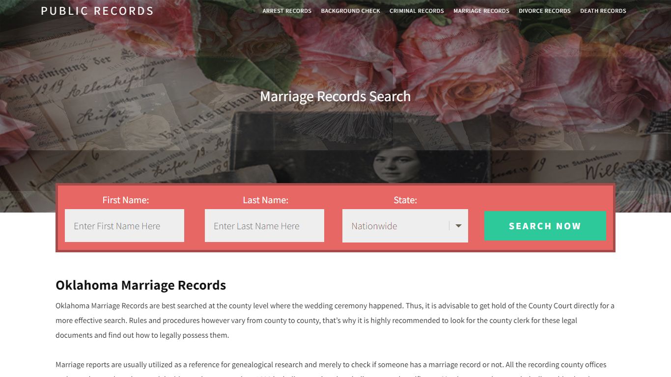 Oklahoma Marriage Records | Enter Name and Search. 14Days Free